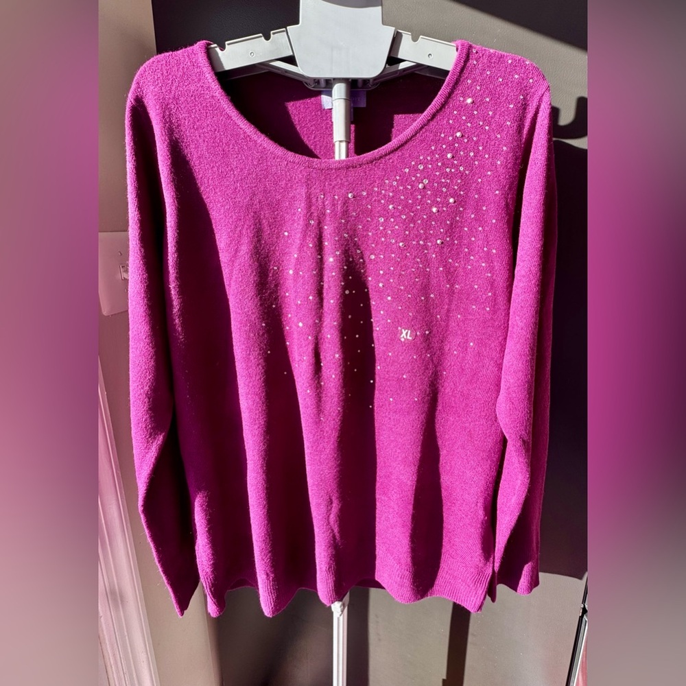 NWT | Laura Scott | Size XL | Pink Embellished Sweater